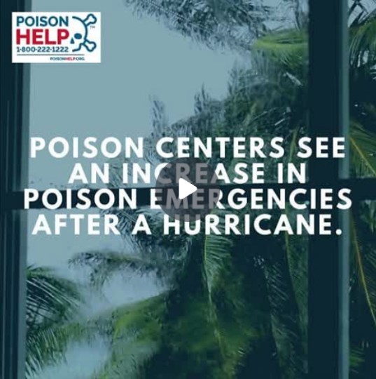 Poison Help video ad on poison emergencies after a hurricane