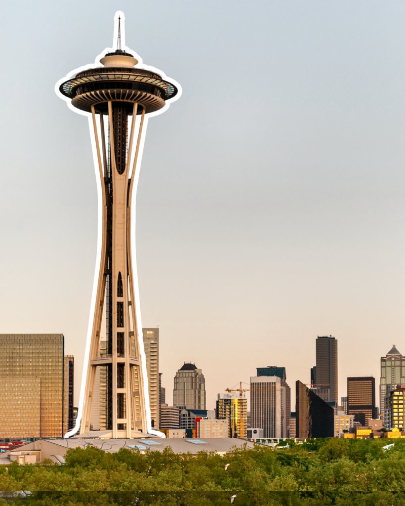 Charter Hotel Seattle Instagram post featuring the Space Needle