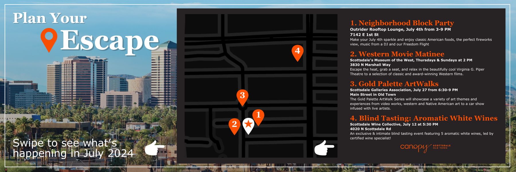 Plan your escape: July events near the hotel, Instagram carousel