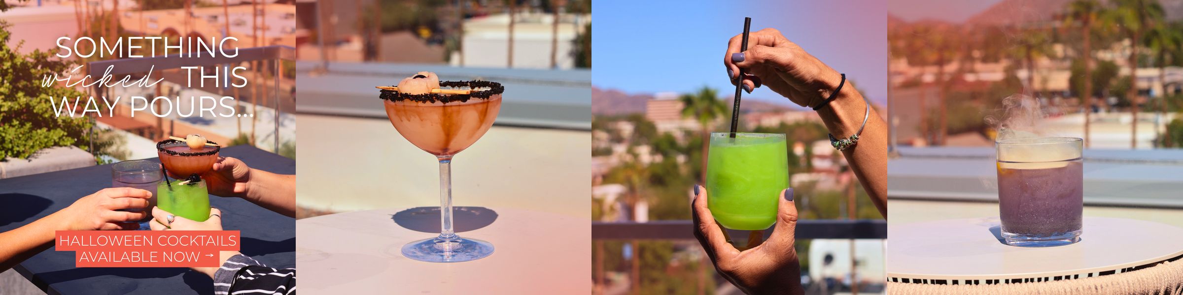 Halloween cocktails on the rooftop, Instagram carousel
