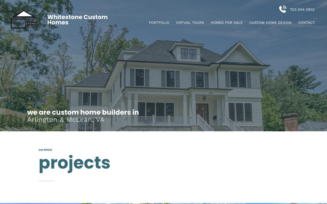 Whitestone Custom Homes homepage, whitestonecustomhomes.com
