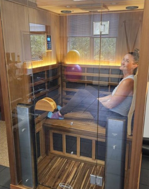 Sports PT Lab Instagram post of the clinic's sauna